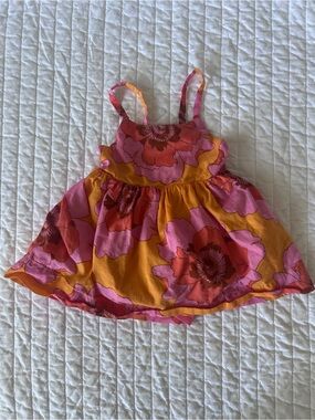 Baby Gap Floral Sundress in Pink and Orange 3-6 months baby girl bold print